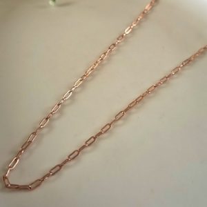 Sterling Silver Small Paperclip Chain with Rose Gold Plating